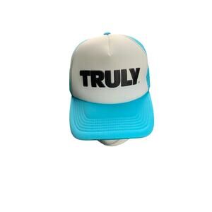 Truly Foam Front Mesh Trucker Hat Blue White Snapback Adult Cap Logo